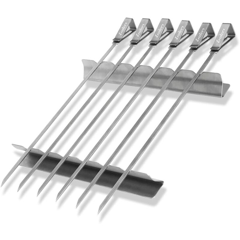 foto del prodotto enders set di spiedini in acciaio inossidabile ideale per kebab e barbecue 6 speidini in acciaio inox facile e leggeri da usare 8802