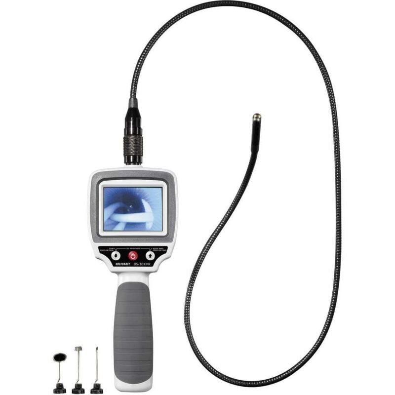 foto del prodotto endoscopio bs 30xhr voltcraft bs 30xhr sonda 8 mm lunghezza sonda 88 cm rotazione foto, illuminazione led, sonda in
