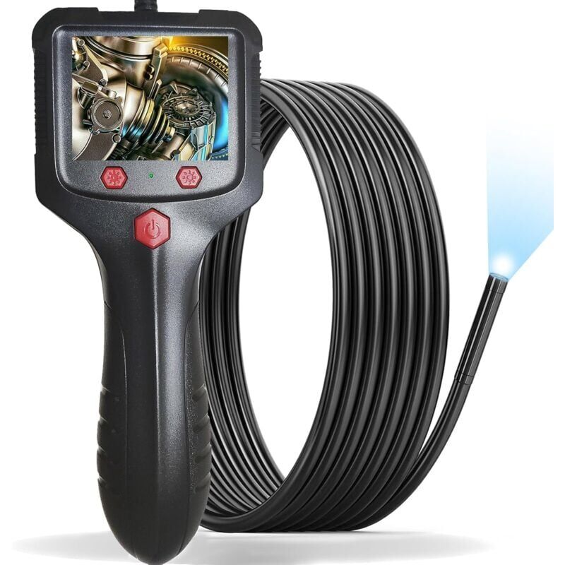 foto del prodotto endoscopio industriale ymyny telecamera endoscopica da 5,5 mm, telecamera per ispezione di condotte ip67 impermeabile 1080p hd, cavo semirigido 5 m 