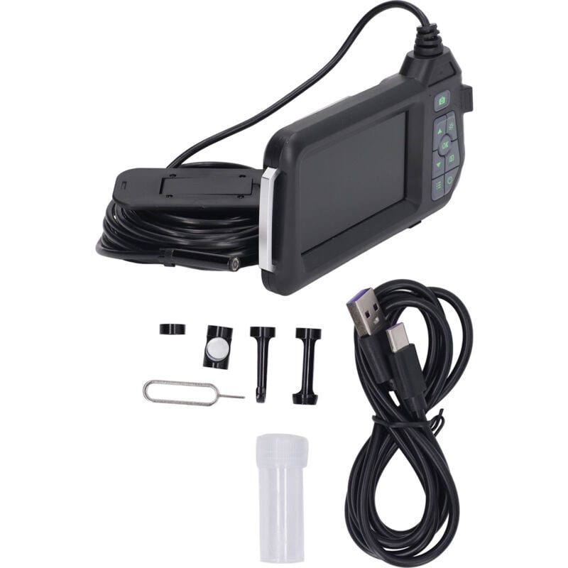 foto del prodotto endoscopio led 4.3in hd 1080p ip67 telecamera singola boroscopio pieghevole da 8 mm per riparazione camion tubi 5 m di lunghezza