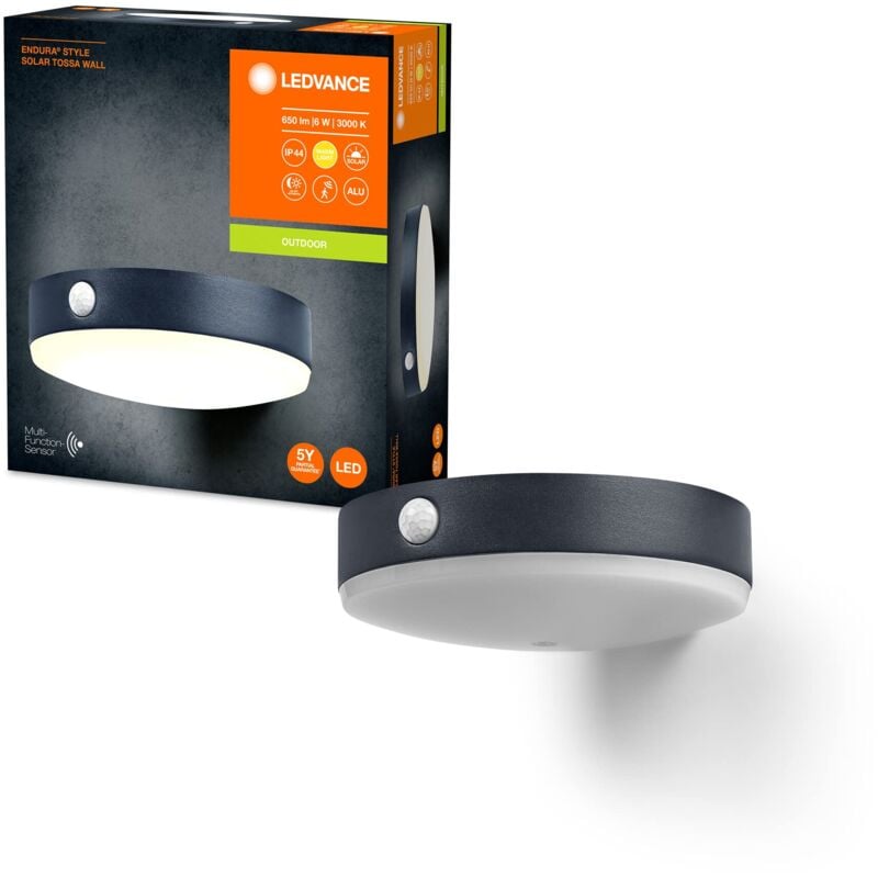 immagine 0 del prodotto endura style tossa applique solare, luce bianca calda 3000k , sensore integrato, senza alimentazione, autonomia fino a otto ore, protezione ip44,