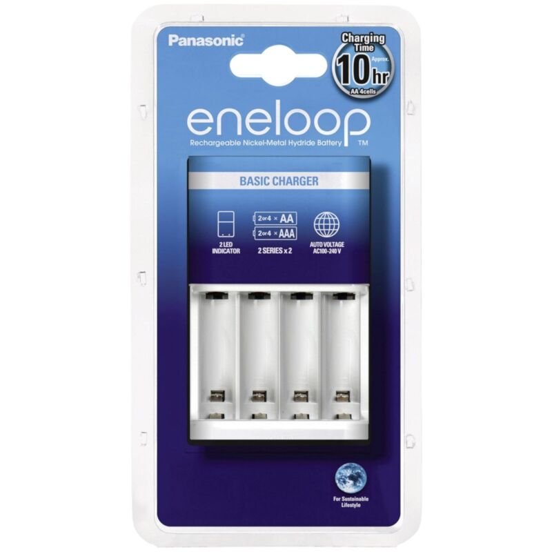 foto del prodotto eneloop caricabatterie per batterie ni mh per 4 aa, 4 aaa panasonic bq cc51