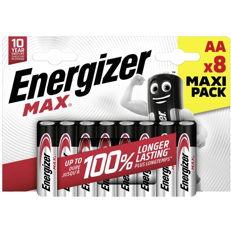 foto del prodotto energizer max batteria stilo aa alcalina manganese 1.5 v 8 pz.