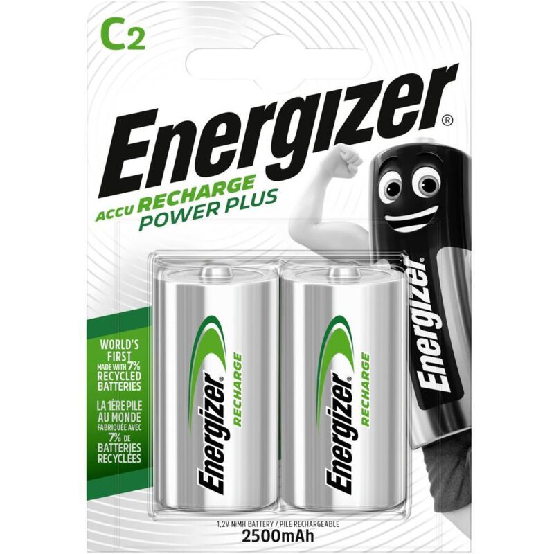 foto del prodotto energizer power plus hr14 batteria ricaricabile 1 2 torcia c nimh 2500 mah 1.2 v 2 pz.