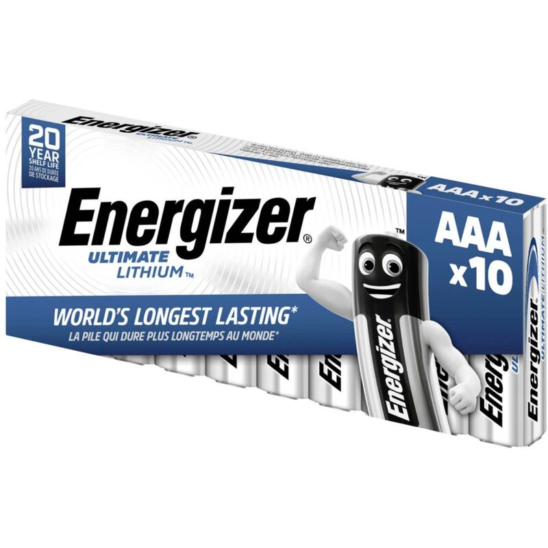foto del prodotto energizer ultimate fr03 batteria ministilo aaa litio 1250 mah 1.5 v 10 pz.
