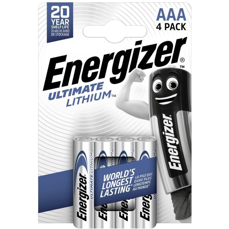 foto del prodotto energizer ultimate fr03 batteria ministilo aaa litio 1250 mah 1.5 v 4 pz.