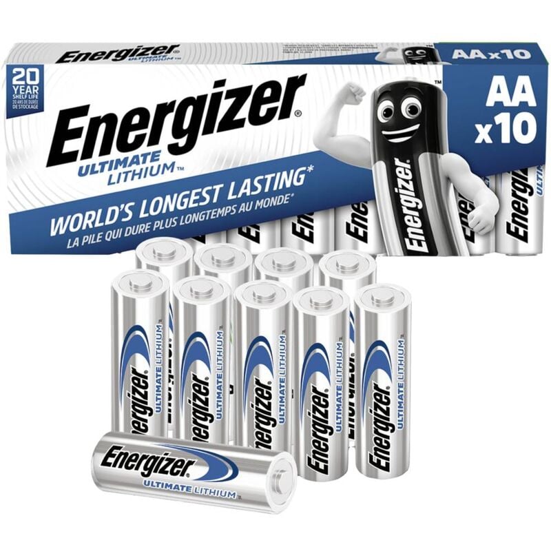 foto del prodotto energizer ultimate fr6 batteria stilo aa litio 3000 mah 1.5 v 10 pz.