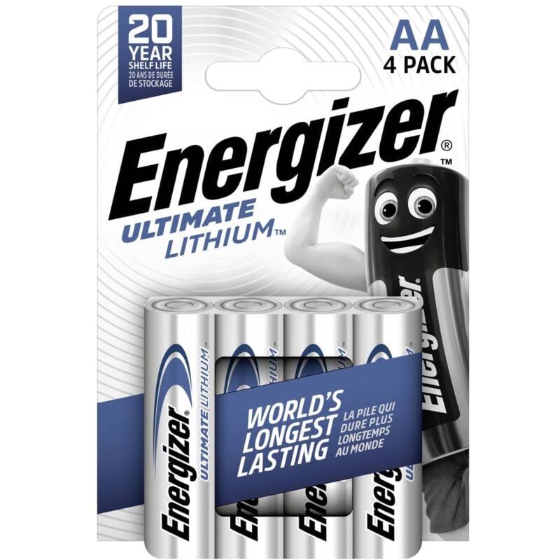 foto del prodotto energizer ultimate fr6 batteria stilo aa litio 3000 mah 1.5 v 4 pz.