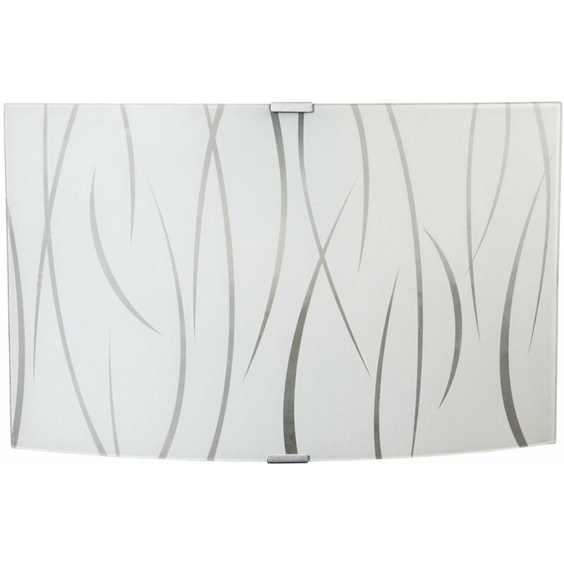 foto del prodotto energy applique 1xe27 montatura argento vetro lastra bianco e simone