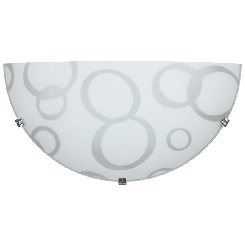 foto del prodotto energy applique daria 1xe27 ganci cromo vetro lastra bianco decorato cerchi 30 h.15 p.10 cm okx