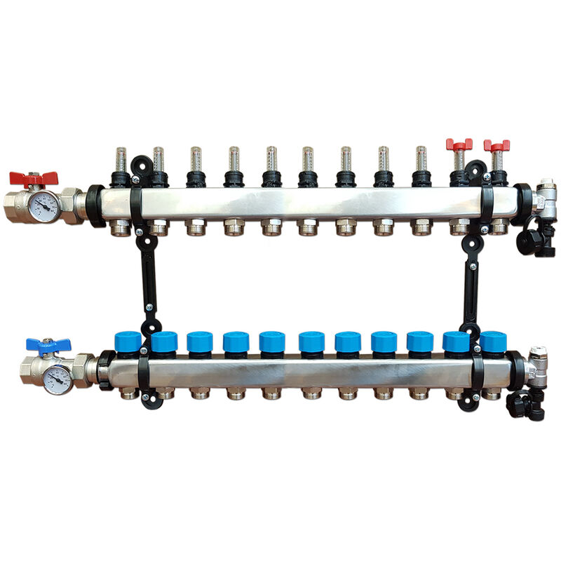 foto del prodotto energy duegi collettore di distribuzione da 1 con 11 vie per impianti radianti