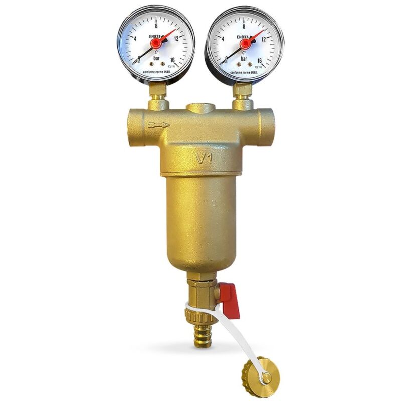 foto del prodotto energy duegi filtro autopulente neptune da 3 4 ff con cartuccia da 100 micron, valvola di scarico e doppio manometro