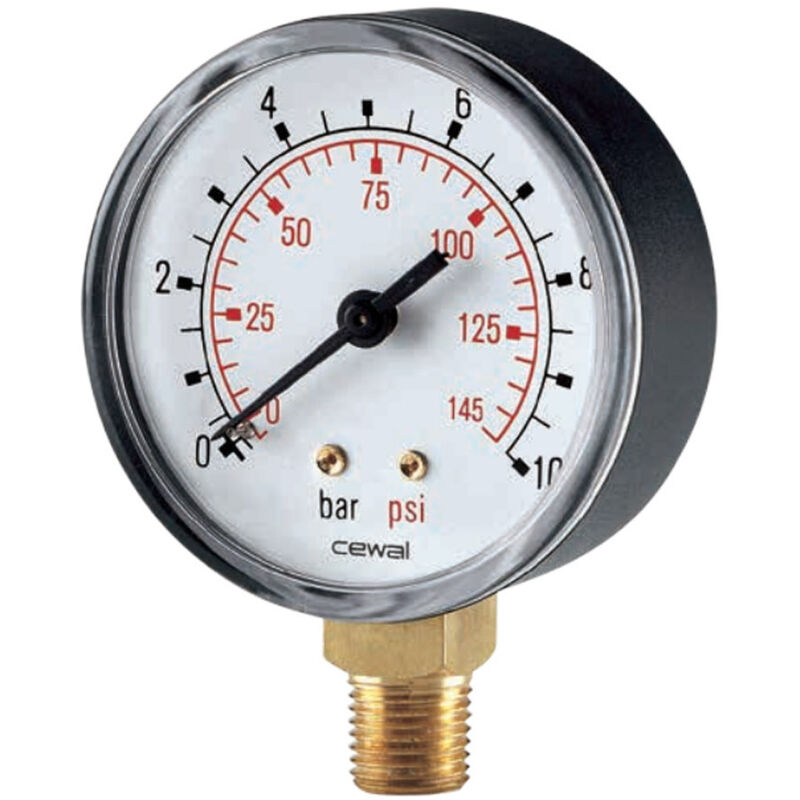 foto del prodotto energy duegi manometro a molla bourdon con attacco radiale da 1 4 scala 0 10 bar 0 145 psi 62 mm