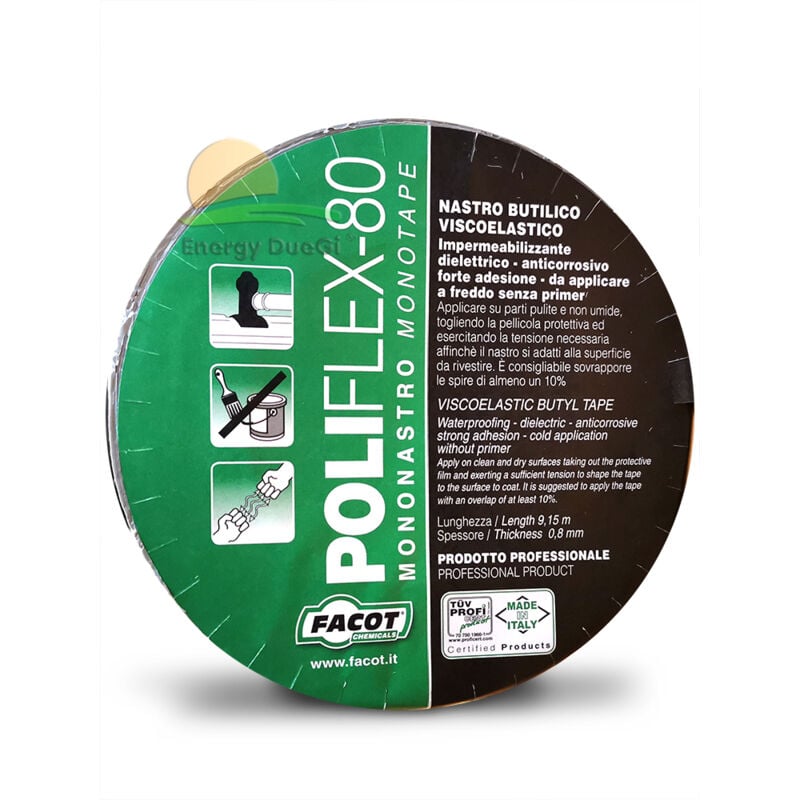 foto del prodotto energy duegi rotolo nastro sigillante adesivo di guarnizione butilica ed elevata tenuta per tetti, per lamiera grecata h 50 x 9,15 m