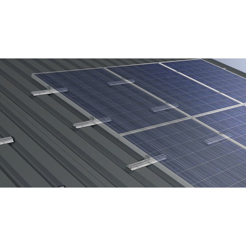 foto del prodotto energy duegi struttura di montaggio per lamiera grecata per 16 pannelli fotovoltaici verticali due file 