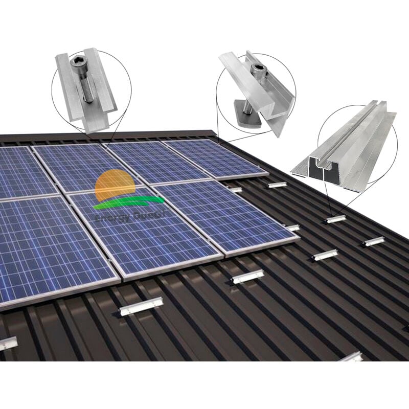 foto del prodotto energy duegi struttura di montaggio per lamiera grecata per 3 pannelli fotovoltaici verticali fila singola 