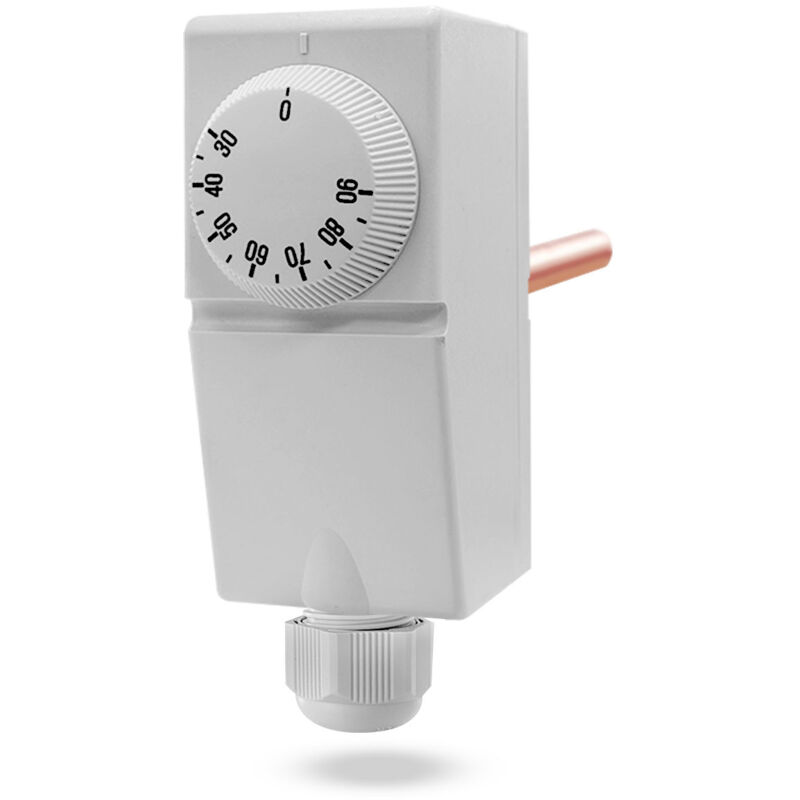 foto del prodotto energy duegi termostato elettromeccanico in custodia plastica, ad immersione, regolabile da 30 a 90 c, lunghezza 10 cm