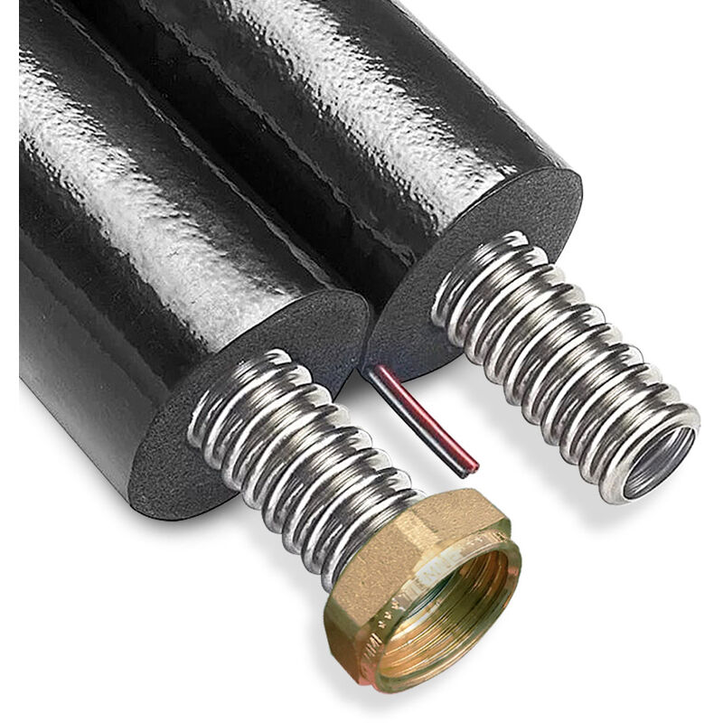 foto del prodotto energy duegi - tubazione solare inox solarflex doppia con cavo sonda 3/4 pollice dn 16 - 20 metri + kit raccordi