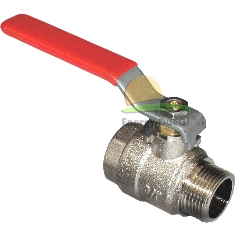 foto del prodotto energy duegi - valvola a sfera con maniglia a leva a passaggio integrale m f in ottone da 1', temperatura massima 150 c
