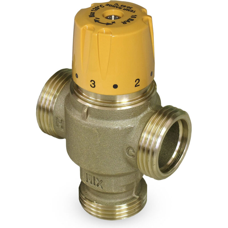 foto del prodotto energy duegi valvola miscelatrice termostatica solare da 3 4 m a tenuta piana, con funzione antiscottatura 30 65 c