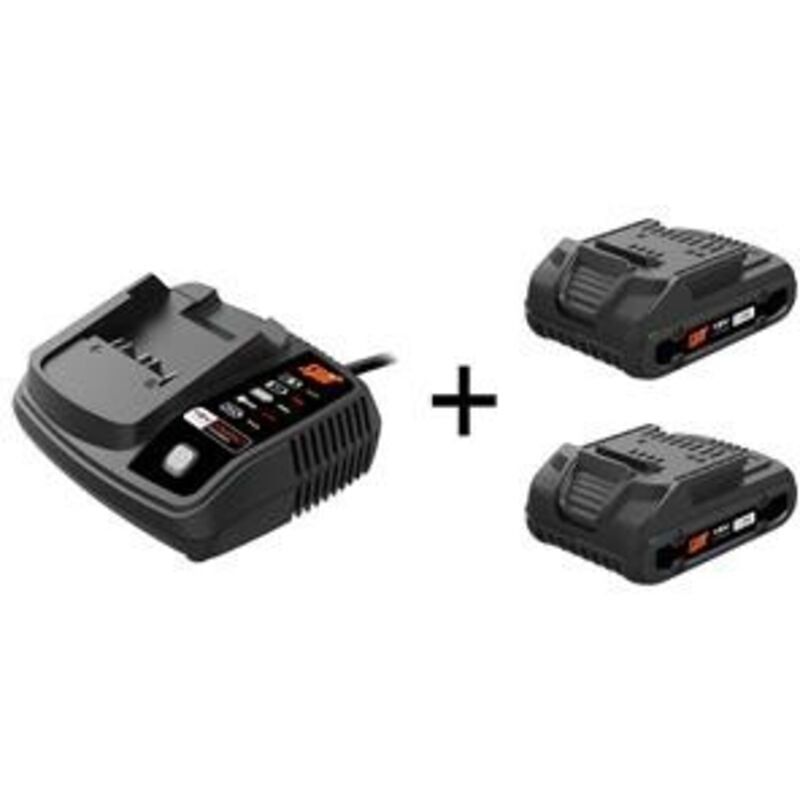 foto del prodotto energy pack 2 batterie caricabatterie 18v18v 2ah elematic itw cod. 054547 