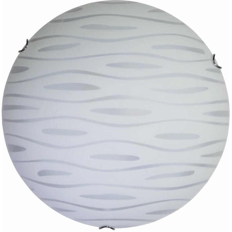 foto del prodotto energy plafoniera 1xe27 ganci cromo vetro lastra bianco decorato marea e fulvia