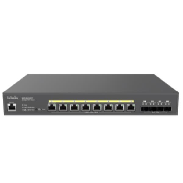 foto del prodotto engenius ecs2512fp switch di rete gestito l2 2.5g ethernet 100 1000 2500 supporto power over ethernet poe nero
