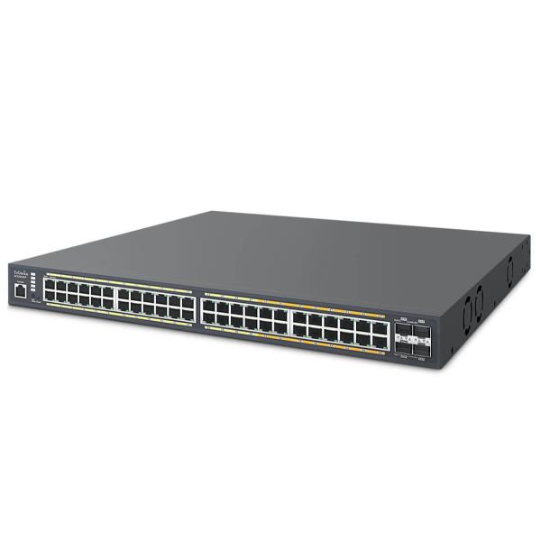 foto del prodotto engenius ecs2552fp switch di rete gestito l2 gigabit ethernet 10 100 1000 supporto power over ethernet poe nero