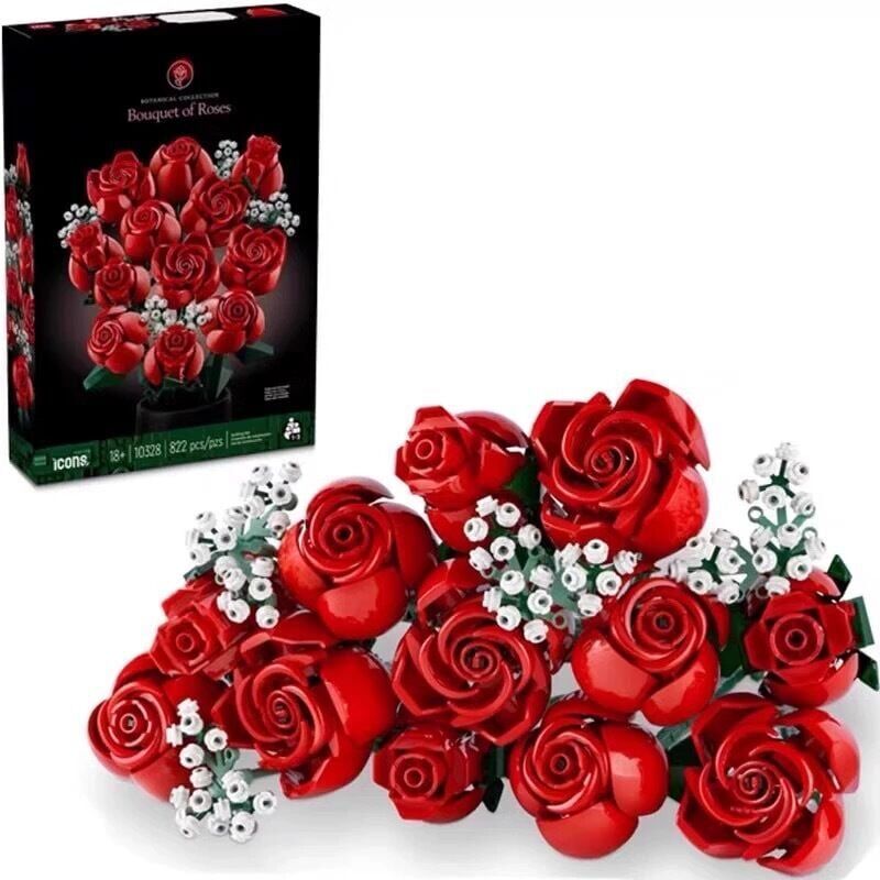 foto del prodotto ensemble de blocs de bouquets de roses centre de table avec fleurs artificielles pour adultes de 18 ans et plus d coration florale de no l