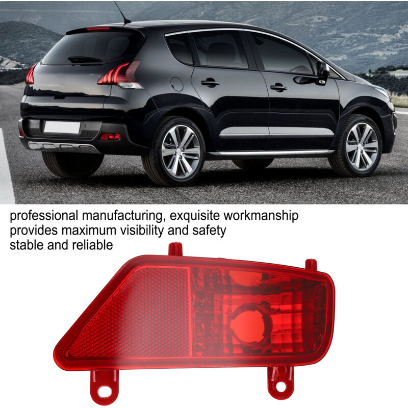 foto del prodotto ensemble de feux antibrouillard arrière rouges, accessoires de voiture de remplacement pour peugeot 3008 2009-2016