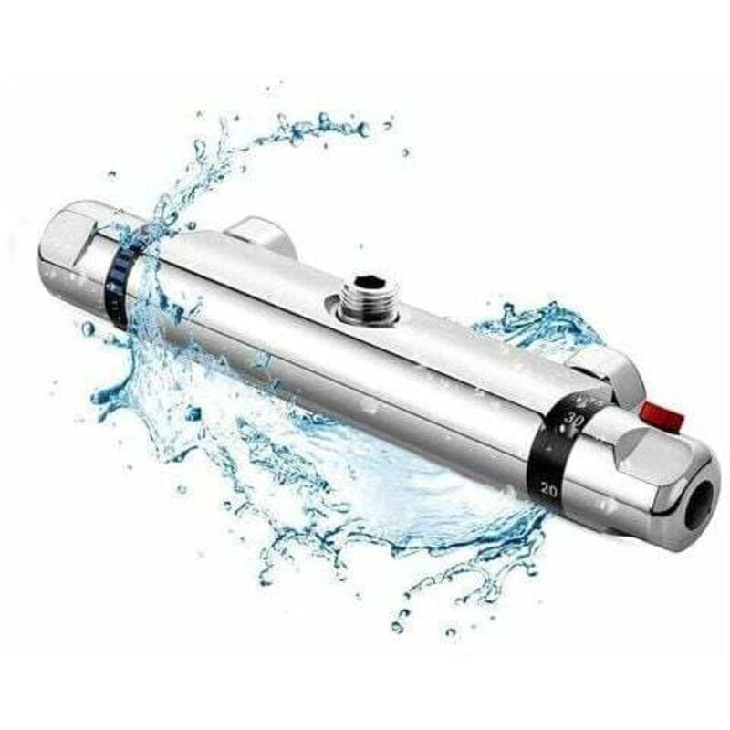 foto del prodotto ensoleille - rubinetto termostatico per doccia, rubinetto termostatico per bagno completamente in rame, pulsante di protezione di sicurezza