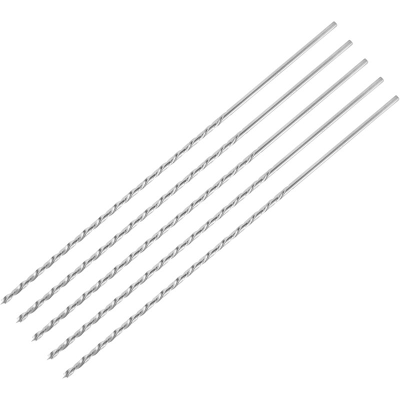 foto del prodotto ent 50443 punta elicoidale per legno 3 mm in confezione da 5, extra lungo 200 mm, con punta centrale e pretaglio, d 3 x nl 135 x gl 200 mm, codolo