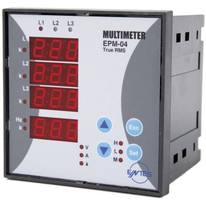 foto del prodotto entes epm 04 96 misuratore da pannello ac multimeter tensione, corrente, frequenza, ore di esercizio, ore totali
