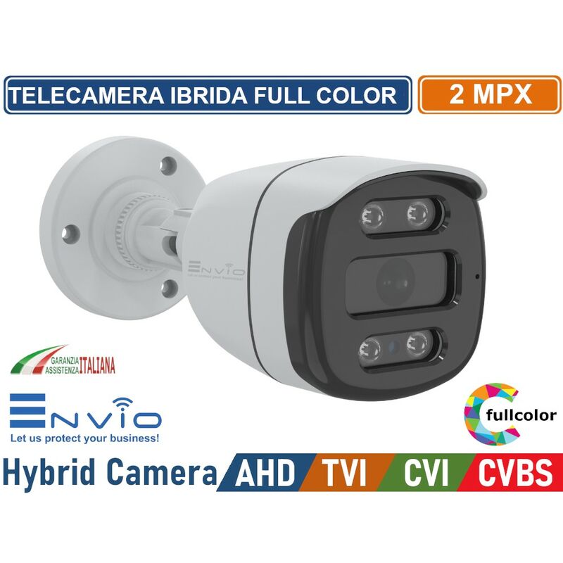 foto del prodotto envio telecamera ibrida bullet full color 4in1 ahd cvi tvi cvbs 2.8mm 2mp utc control visione notturna a colori