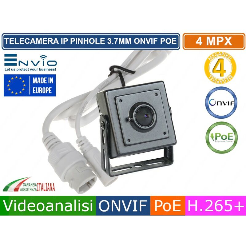 foto del prodotto envio telecamera ip network pinhole spy 3.7mm ip 4mp videoanalisi human detect face detection
