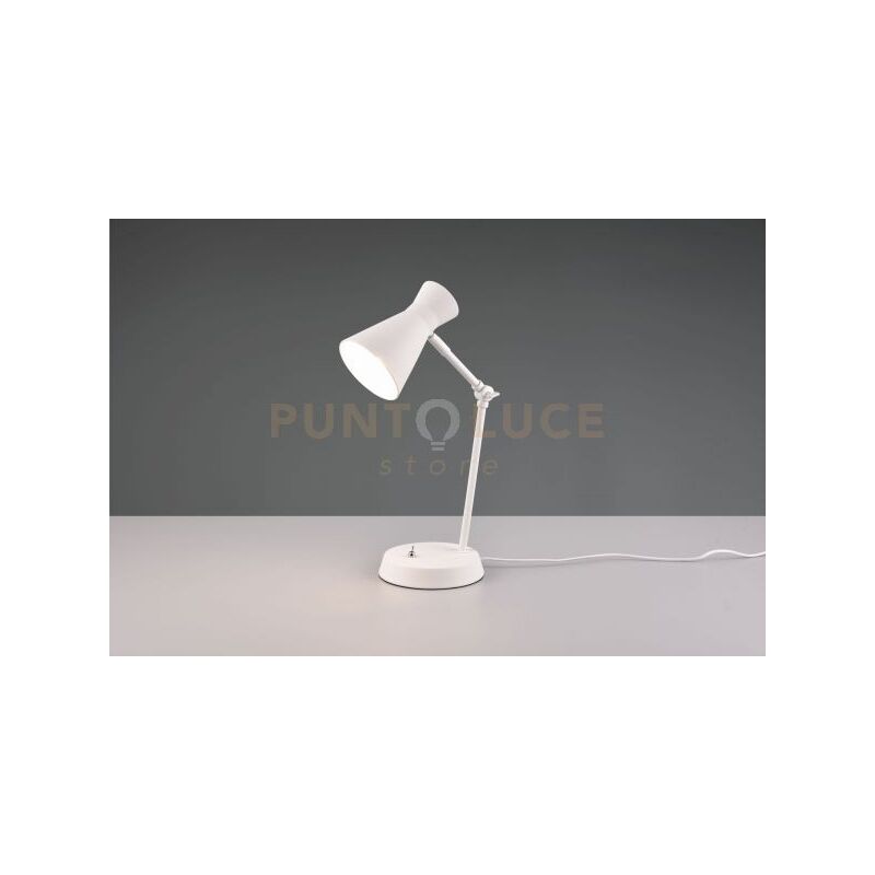 foto del prodotto enzo lampada da tavolo diffusore doppio cono metallo bianco h. 50cm 1 luce attacco e27
