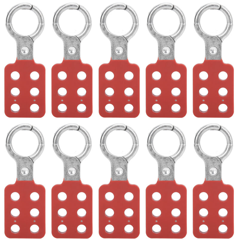 foto del prodotto eosnow 10 pz lockout hasp 25mm 1.0in 6 fori in alluminio rosso per l industria chimica energia elettrica petrolio miniera di carbone