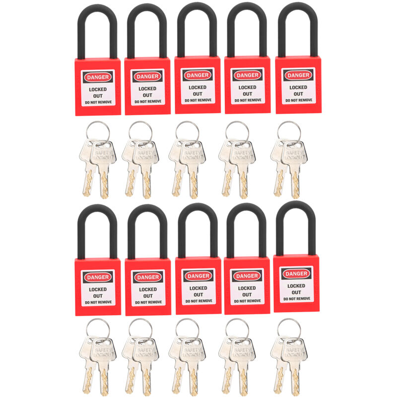 foto del prodotto eosnow 10 set di strumenti di sicurezza per l isolamento di ingegneria industriale in nylon antipolvere con lucchetto da 38 mm per fabbricherosso