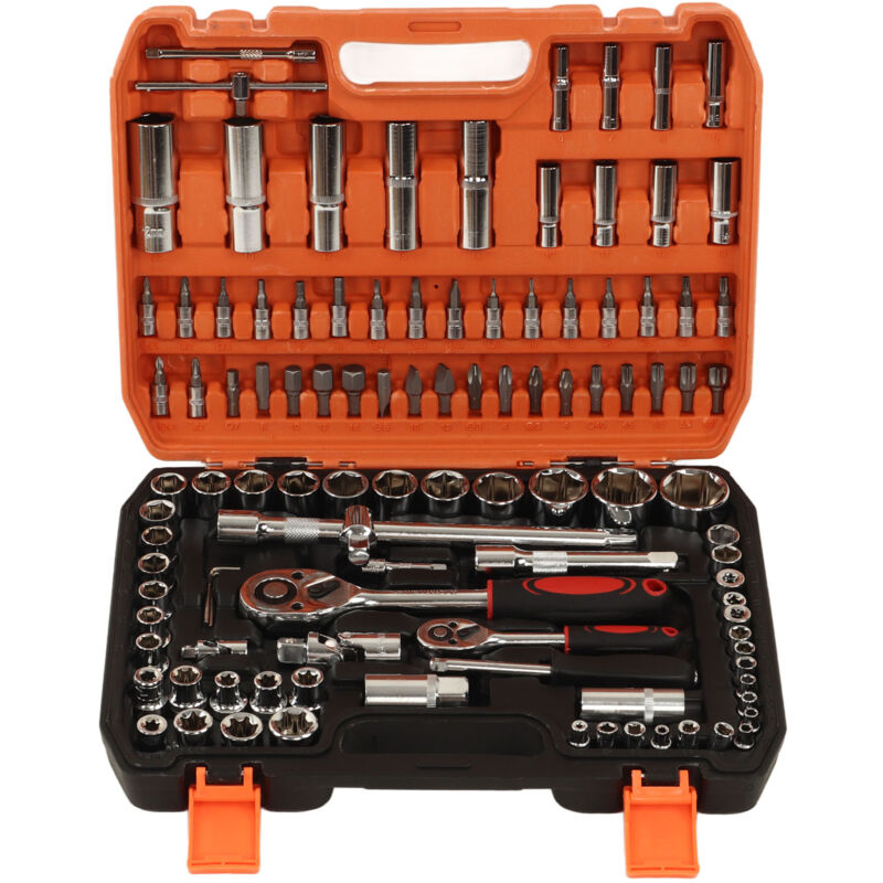 foto del prodotto eosnow 108 pezzi strumenti di riparazione meccanica kit assortimento bussole a impatto chiavi a cricchetto e punte per cacciavite