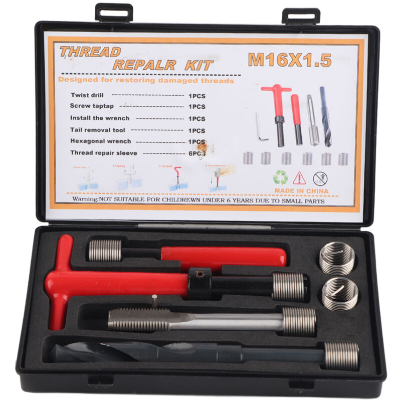 foto del prodotto eosnow 11 pezzi kit di riparazione del filo strumento di inserimento del rubinetto della chiave per trapano elicoidale in acciaio inossidabile