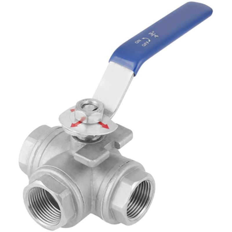 foto del prodotto eosnow 1pc valvola a sfera per tubi in acciaio inossidabile sus304 a tre vie tipo t filettatura femmina 3 4 dn20