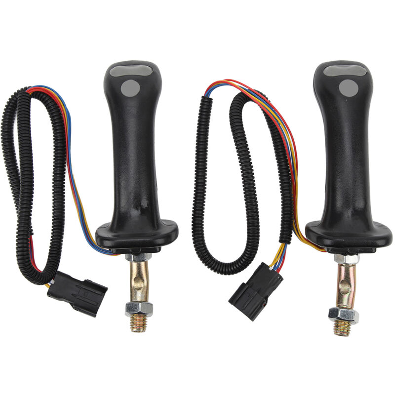 foto del prodotto eosnow 2 maniglie per joystick per escavatore a 3 pulsanti, in lega di alluminio a 6 pin per doosan dh dx150 215 225 300 370 9c