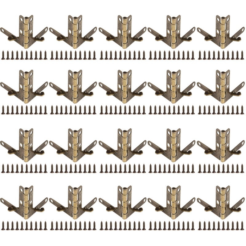 foto del prodotto eosnow 20 pezzi di supporto angolare 90 cerniera a molla per piccoli gioielli di orologi per orologi in legno bronzo 