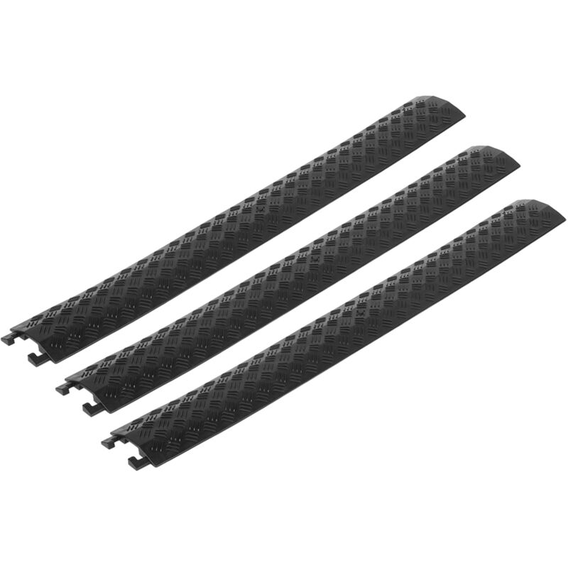 foto del prodotto eosnow 3 pezzi di copertura protettiva per cavo antiurto in gomma a canale singolo per carichi pesanti 95 x 13 x 1,6 cm nero 