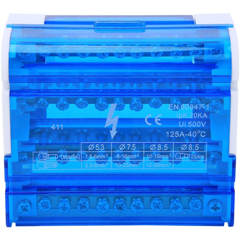 foto del prodotto eosnow 411 scatola di distribuzione a morsettiera su guida din monofase a 4 livelli per ingegneria elettrica