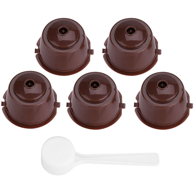 foto del prodotto eosnow 5 filtri per capsule di caff riutilizzabili riutilizzabili in acciaio inossidabile pp 304 per uso alimentare marrone 