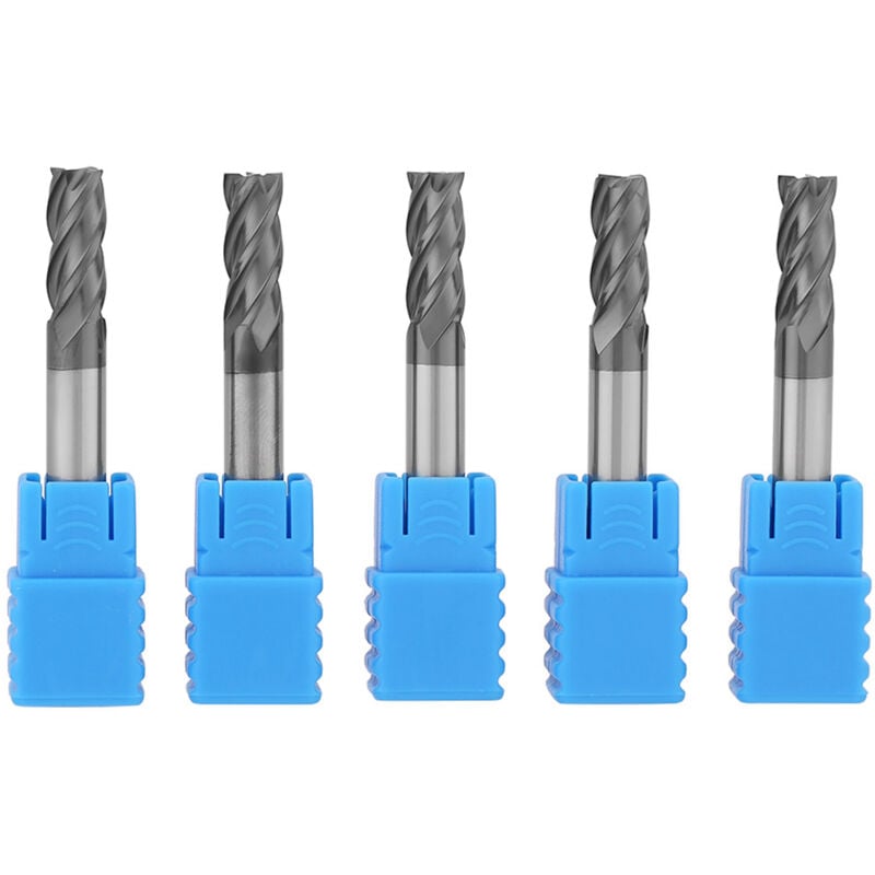 foto del prodotto eosnow 5 pz. fresa cnc a 4 flauti in carburo di tungsteno fresa cnc 6mm diametro x 50mm lunghezza