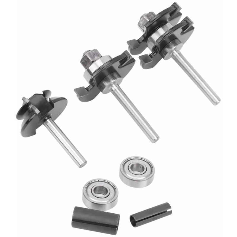 foto del prodotto eosnow 7 pezzi con gambo a 45 , punta per fresa per mitra, in lega dura, per lavorazione del legno, utensile da taglio per trapano, forniture