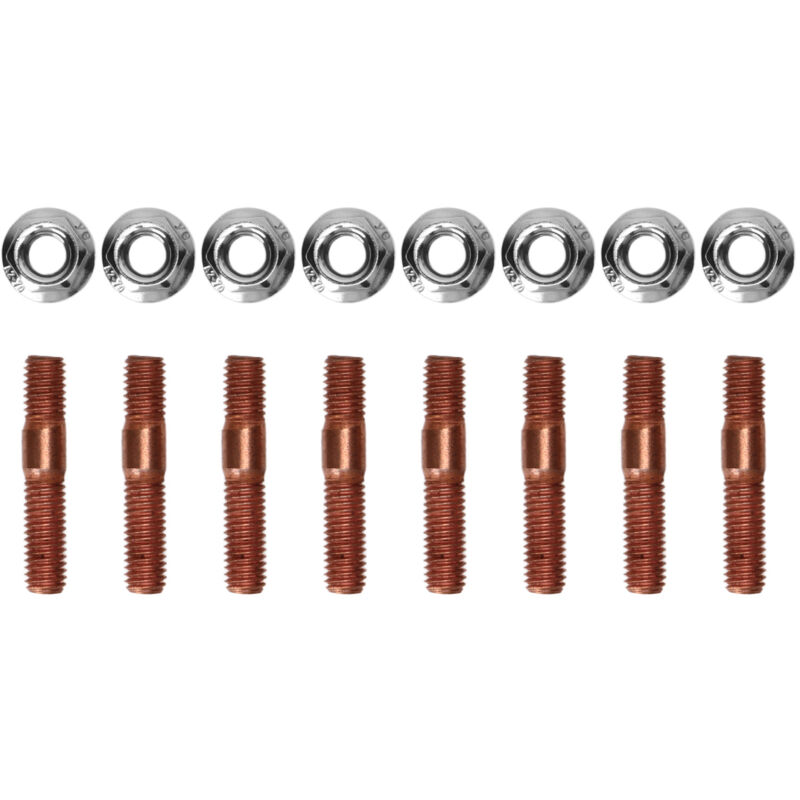 foto del prodotto eosnow 8 pz m8 1.25 filettato turbo borchie kit 8mm in lega di metallo resistente ad alta pressione collettore di scarico stud bullone dado hardware