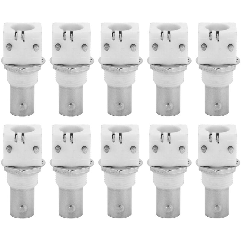 foto del prodotto eosnow adattatore bncq9 2p per montaggio su pcb bianco da 10 pezzi da 90 gradi per sistemi cctv